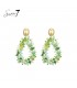 Groene Oorhangers - Goudkleurig Accent - Trendy Sieraden