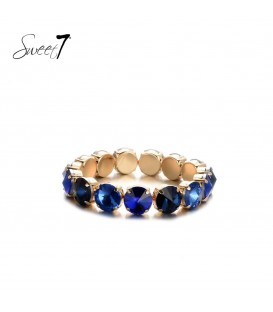 Goudkleurige Armband met Blauwe Steentjes - Must-have Fashion Sieraad