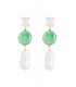 Groene Oorhangers met Witte Parel - Must-have Mode Accessoire