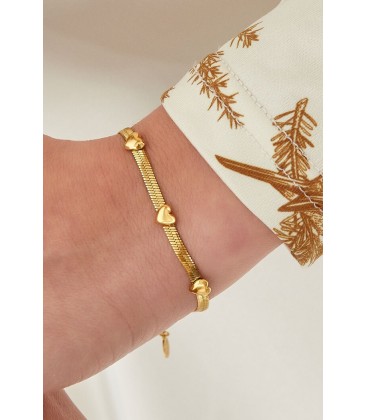 Zilverkleurige armband met 3 harten