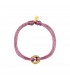 Paarse satijnen armband met goudkleurig clipdetail