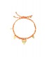 Oranje met goudkleur geknoopte armband met bedels