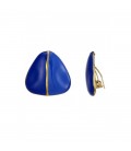 Blauwe oorclips in drie hoeks vorm