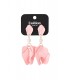 Roze oorhangers met een wit acryl kraaltje