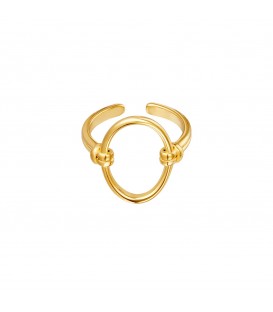 Goudgekleurde ring met een open ovaal