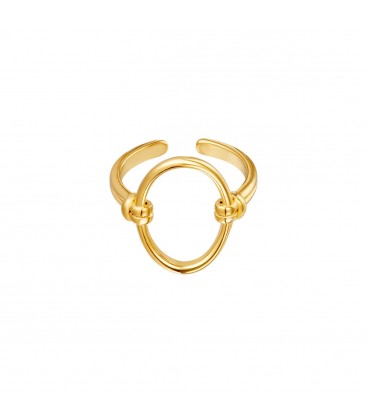 Goudgekleurde ring met een open ovaal