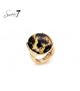 Goudkleurige ring met dieren print