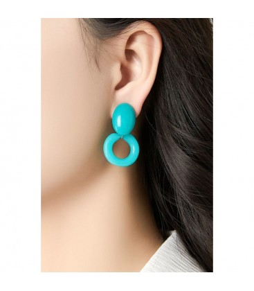 Gele oorclips met een ronde hanger