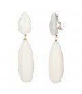Witte oorclips met een kegelvormige hanger