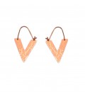 Rose gold oorhangers met gehamerd motief