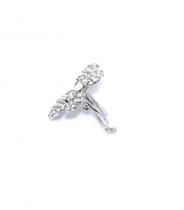Oorclips in vorm van een vlinder bezet heldere strass