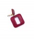 Fuchsia roze oorclips met een vierkant design