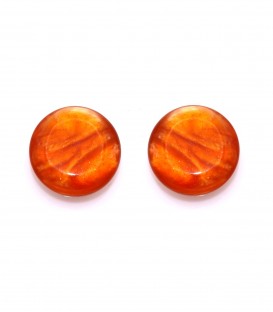 Oranje ronde oorclips van resin