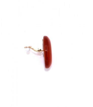 Oranje ronde oorclips van resin