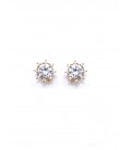 Oorclips met Zirconia steen in goudkleur zetting