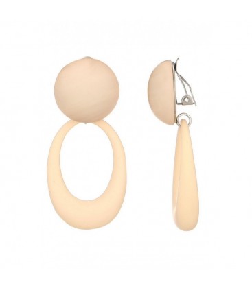 Oorclips beige gemaakt van hars