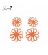 Oranje bloemen oorhanger van raffia