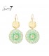 Groene oorhangers met een goudkleurig element