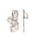 Oorclips zilverkleurige met een streep patroon