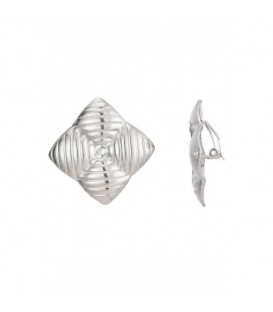 Zilverkleurige oorclips met een streep design