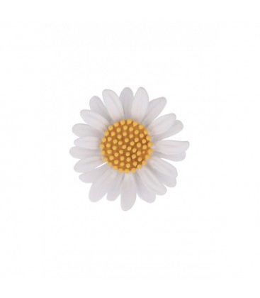 Witte broche in madelief vorm