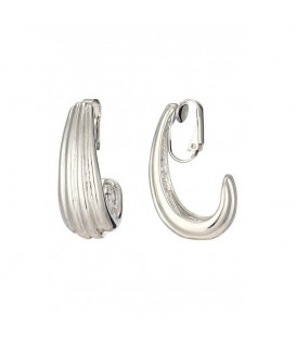 Oorclips zilverkleurig met golvend patroon