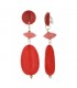 Oorclips rood een hanger met een marmer look