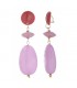Oorclips paars met ovale hanger en een donkere top