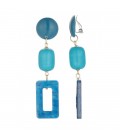 Oorclips met geometrische vormen in blauwdesign