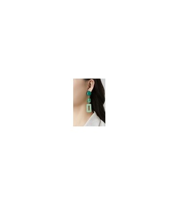 Oorclips met geometrische vormen in blauwdesign