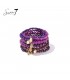 Armband set elastisch met harten bedels in de tinten paars
