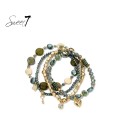 Armband set groen met natuurlijke tinten en goudkleurige details