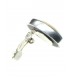 Oorclips met gele ovale steen in zilverkleurige rand