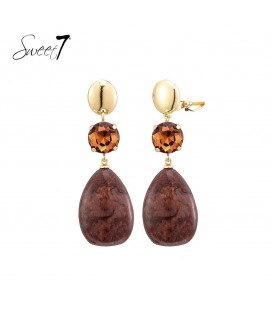 Oorclips bruin met warme herfsttinten en luxe glans