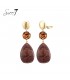 Oorclips bruin met warme herfsttinten en luxe glans