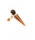 Oorclips bruin met bol als oor stukje en in puntvorm als hanger
