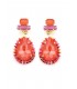 Oorclips oranje, rood met opvallende kleurencombinatie