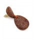 Oorclips met bruine natuur look en leder detail