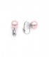 Oorclips met glanzende roze parel