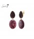 Oorclips bordeaux rood met glas steentjes en ovale hanger