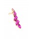 Prachtige roze lange oorclips met glas steentjes in goudkleurige setting