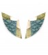 Oorclips met abstract design in natuurlijke groene kleuren