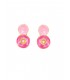 Oorclips in 2 kleuren roze goudkleurige rand