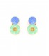 Oorclips groen met blauw en goudkleurige rand