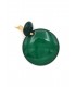 Oorclips groen met een transparante hanger