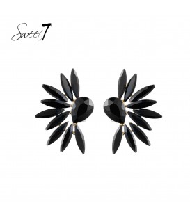 Oorbellen zwart in waaiervorm