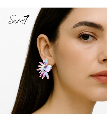 Oorbellen gekleurde lange elegante stijl met glas steentjes