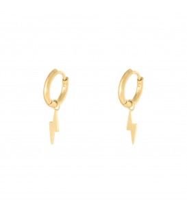 Goudkleurige oorbellen met een bliksemschicht