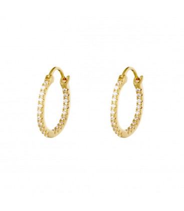 Goudkleurige oorringen met kleine steentjes