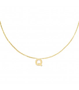 Goudkleurige halsketting met initiaal Q